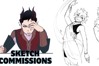 make custom anime styled sketches of ocs or characters