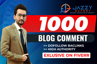 build 1000 high da google indexed dofollow blog comment backlinks