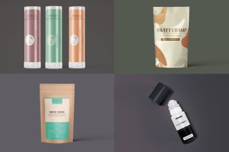 create product label cosmetic label pouch label and bottle label design