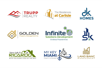 design modern real estate, construction logo