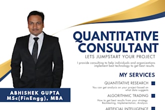 provide consultation on quantitative research, data science and algotrading