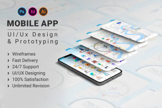 design mobile app or web ui ux and prototype or wireframe