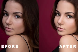 do professional headshot,portrait  retouching using photoshop