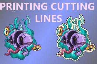 design cutting or die cutting lines for your sticker designs