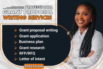 do grant research, grant proposal writing, application help and business plan