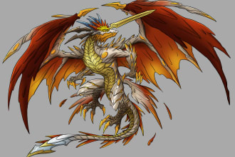 concept art for dragons and monsters, creatures