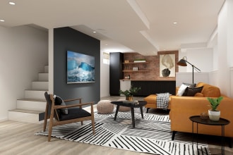 professionally render your  living room interior design in 3d