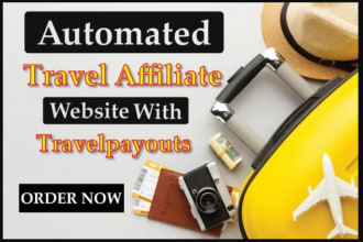 design an automated travel affiliate website with travel payouts