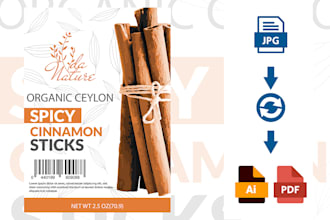 redesign jpg label into editable vector