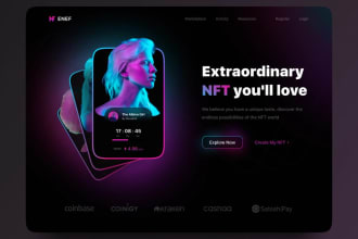 build nft landing page, design nft website, nft landing page