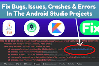 android app bug, error fixing android studio kotlin java