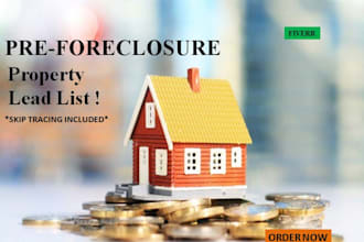 provide preforeclosure and foreclosure leads with skip tracing
