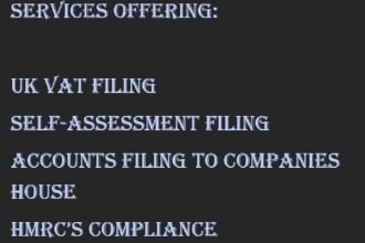 prepare and file accounts to companies house and hmrc