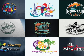 travel agency, adventure outdoor, health, mountain, tourism, and hotel logo