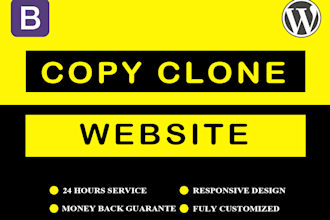 create and copy clone website in bootstrap or wordpress