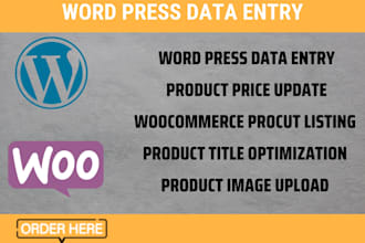 do data entry on wordpress and shopify  product upload