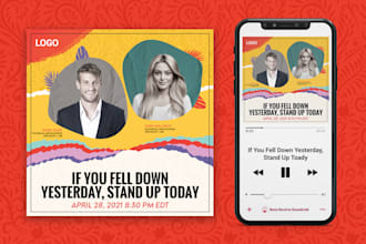 design podcast flyer, podcast banner, podcast thumbnail