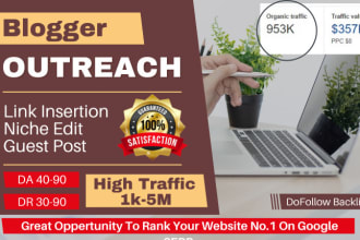 blogger outreach for niche edit, link insertion, with dofollow backlink