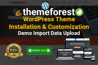 do themeforest wordpress theme installation, customization, and demo import