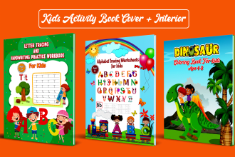 create kids activity book cover and interior for amazon KDP