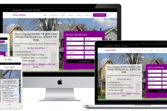 create a real estate investor, cash offer website