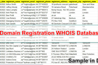 provide domain registration whois database