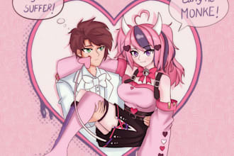 draw cute vtuber, oc, fanart in my style