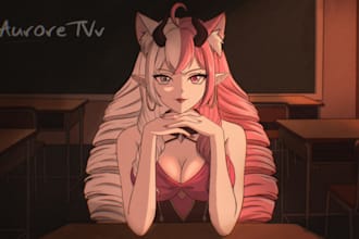 draw cute illustrations of your oc or vtuber