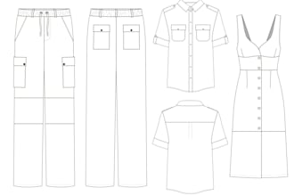 do fashion flat technical drawing