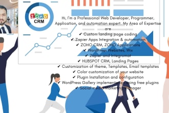 customize and setup zoho CRM, zoho books, zoho one, zoho campaigns
