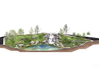 make rendering architecture or landscape section and elevation