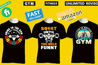 make gym fitness t shirt design for your pod business