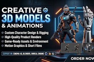 design creative 3d models and animations