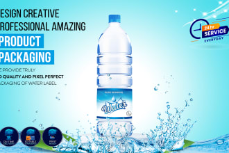 water label, product label design  or 3d mockup