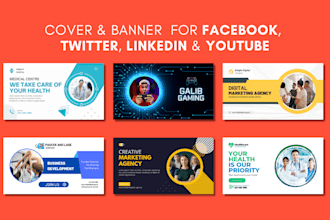 design attractive facebook cover, twitter cover, youtube cover, banner