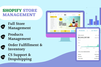 be your shopify store virtual assistant, store manager