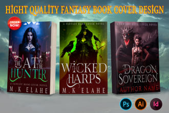 illustrate fantasy book cover, fiction or kindle cover design