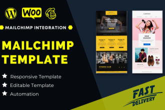 design mailchimp email template newsletter and popup