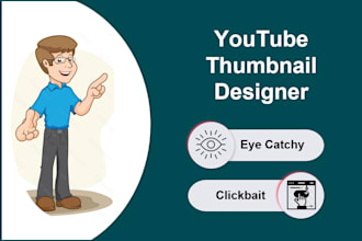 design eye catchy and attractive clickbait youtube thumbnail
