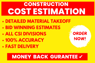 do detailed material take off and cost estimation