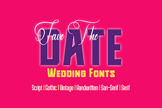 design a custom wedding font or font duo