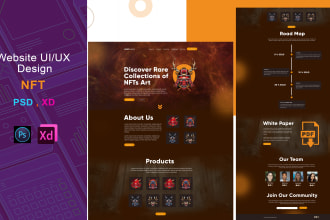 design nft, crypto website landing page uiux design