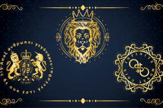 design family crest or coat of arms design or heraldic logo