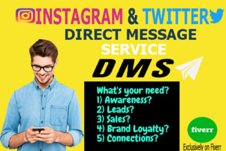 send instagram and twitter dm or direct message services