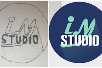 convert your hand drawing into a digital vector logo