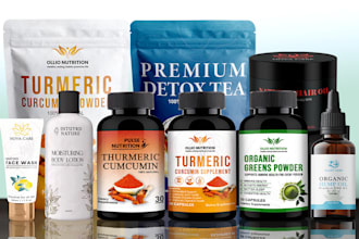 create packaging box, pouch, label design and 3d mockup