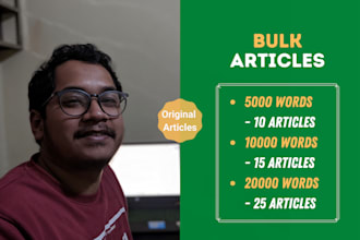 write 5,000 words bulk articles for new websites