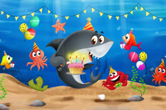 create cute children book illustrations