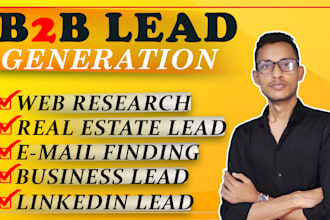 do b2b lead generation, web research and list building for any industry