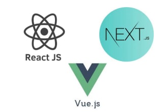 be a frontend developer in react js next js and vue js